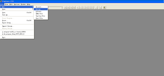 在弹出的界面中点击File->New->Design